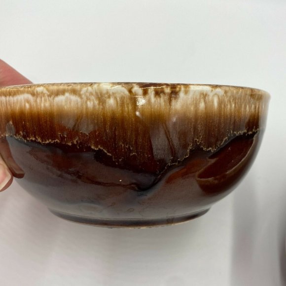 Vintage Brown Drip Glaze Bowl, One large one medium sized, Made in USA, set of 2 - Picture 11 of 11